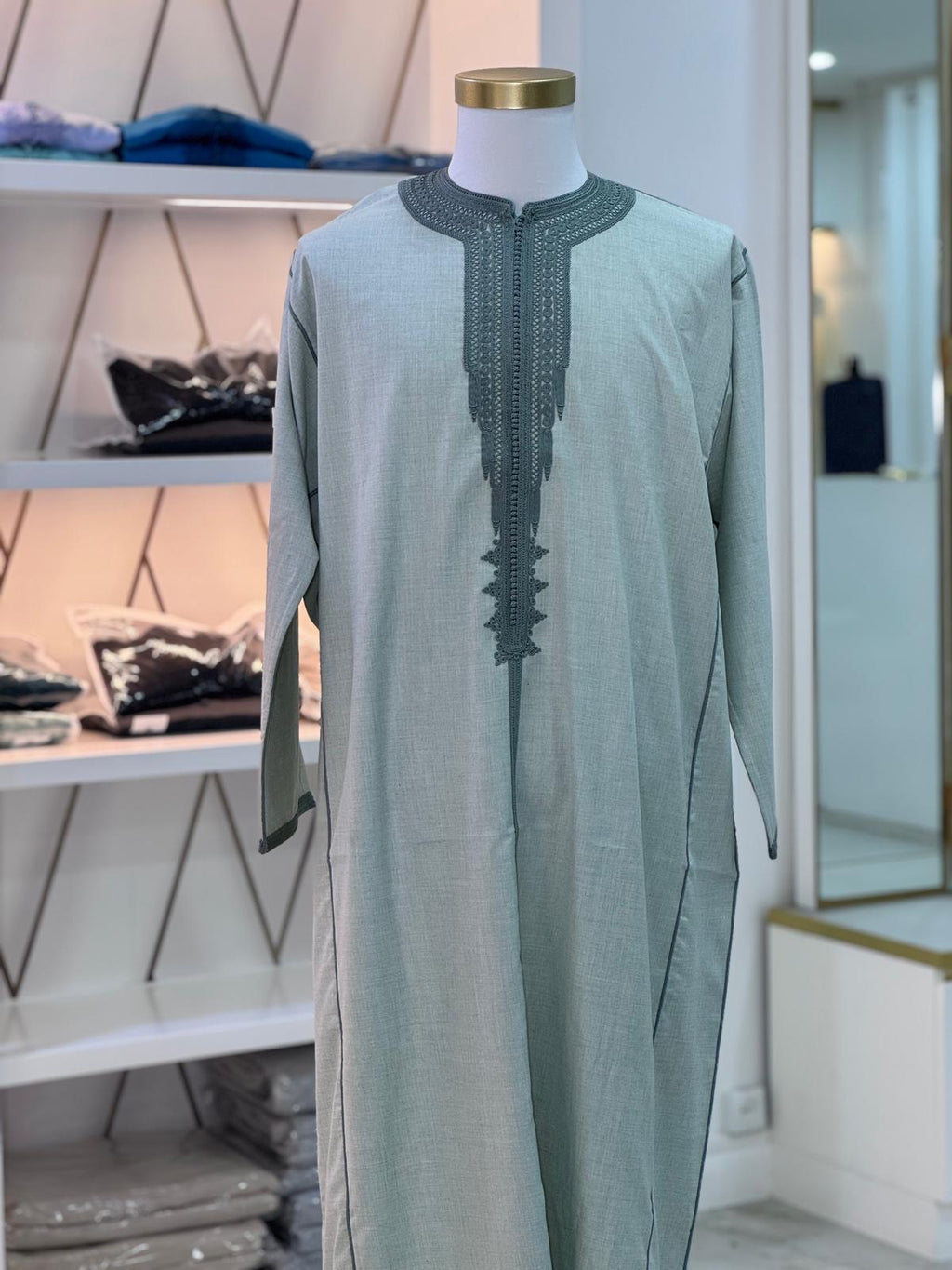 Caftan vert givré
