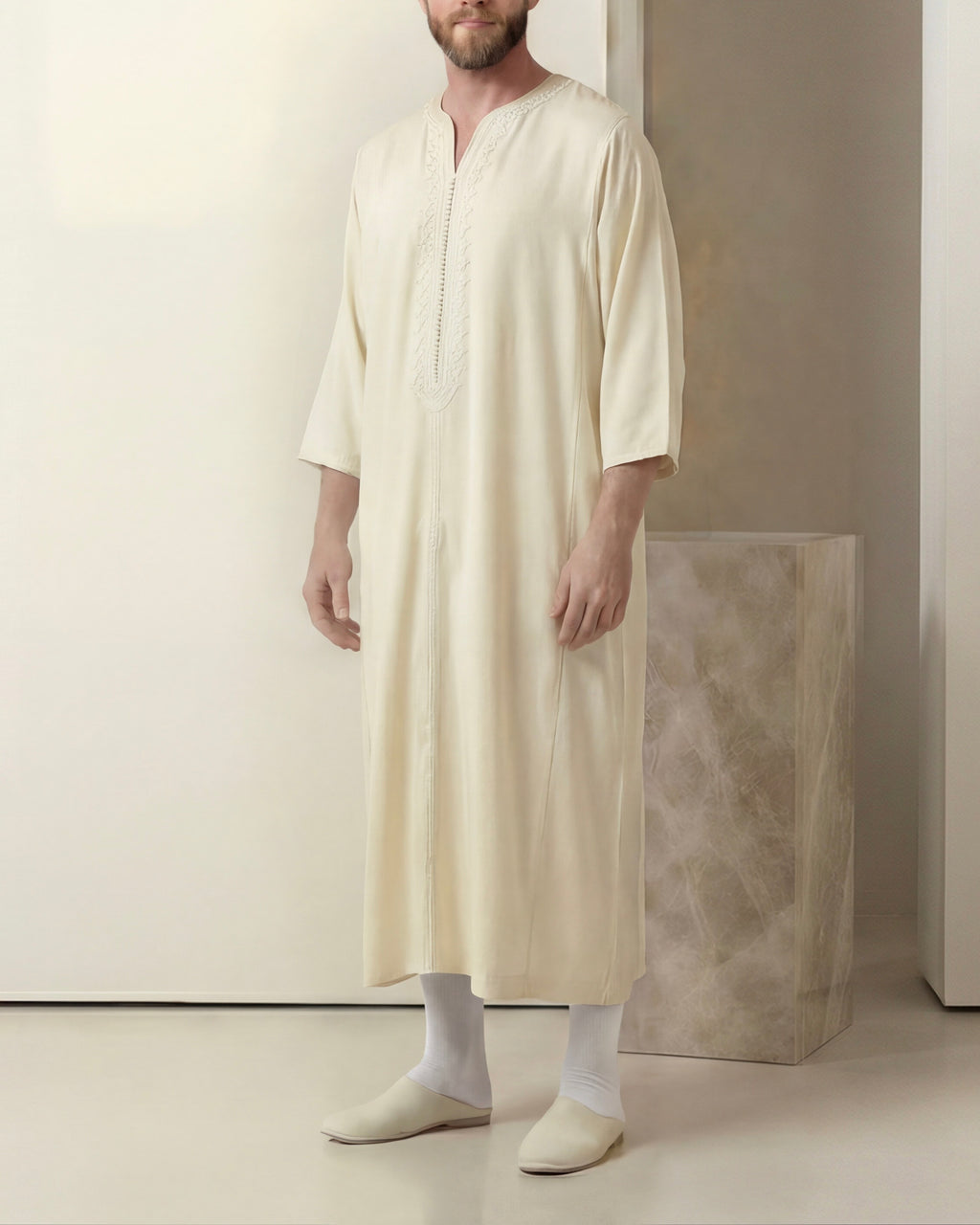 Gandoura blanc cassé