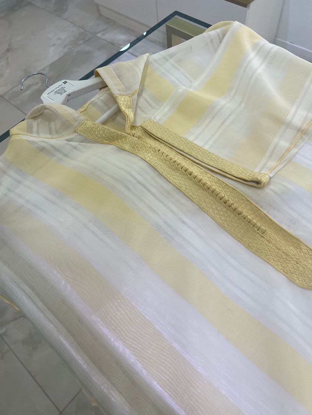 White &amp; Gold Jellaba Achraf