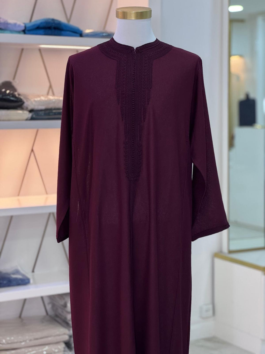 Caftan bordeaux Lin