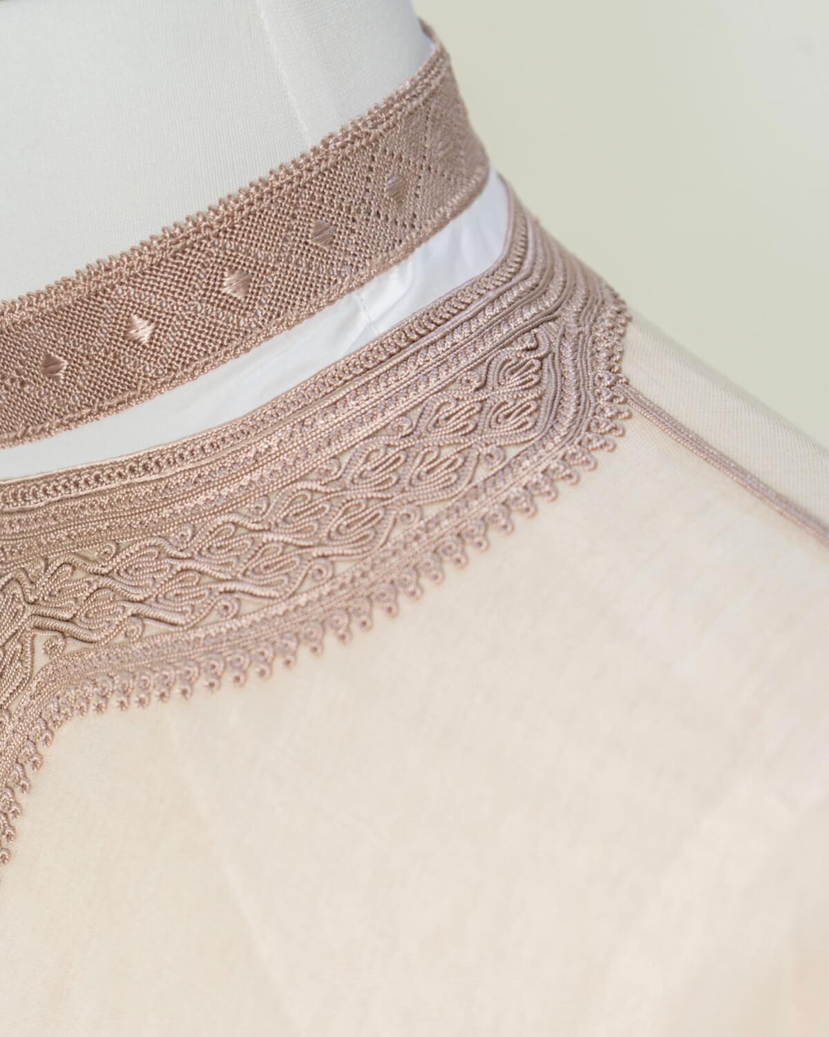 Caftan trois pieces Fait-main Beige