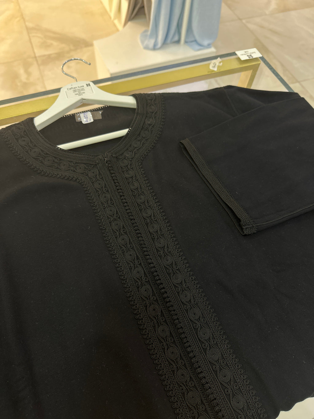 Caftan noir cachemire