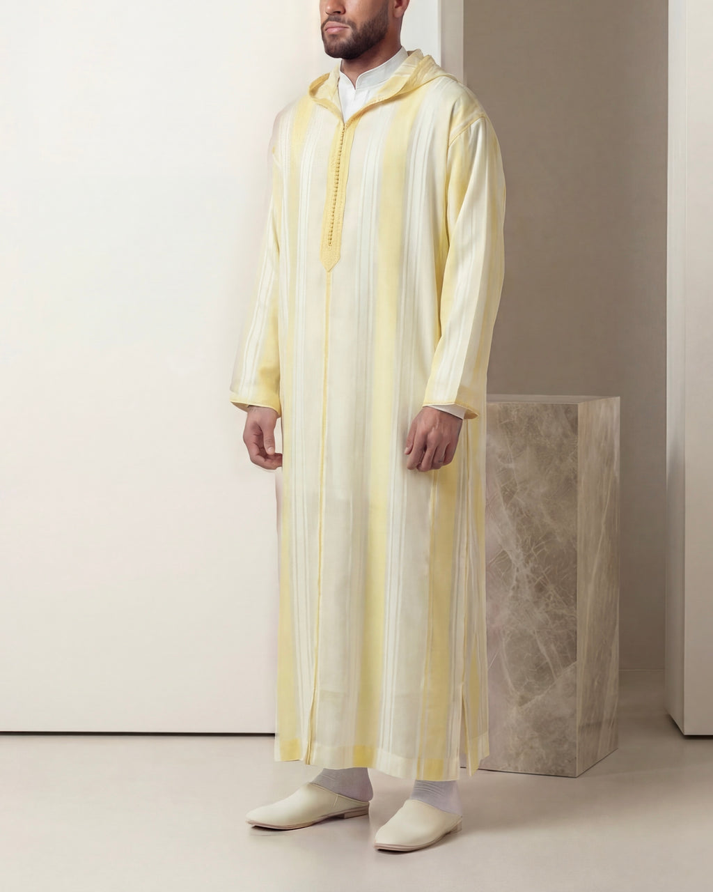 Weiß &amp; Gold Achraf Jellaba