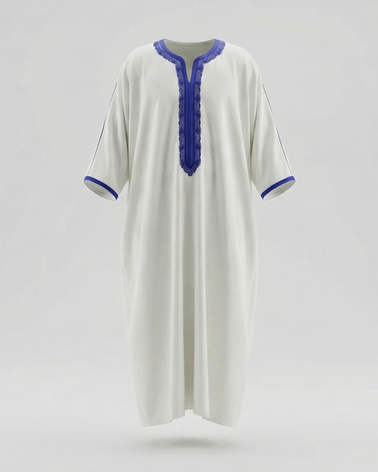 White &amp; Royal Blue Qayim Gandoura