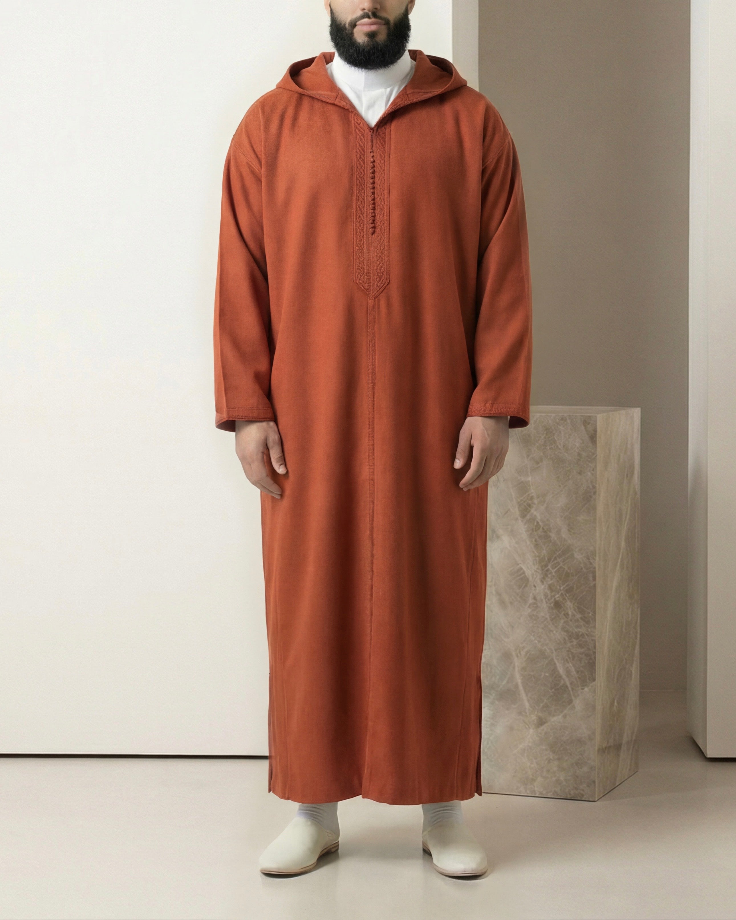 Jellaba orange sanguine Laine