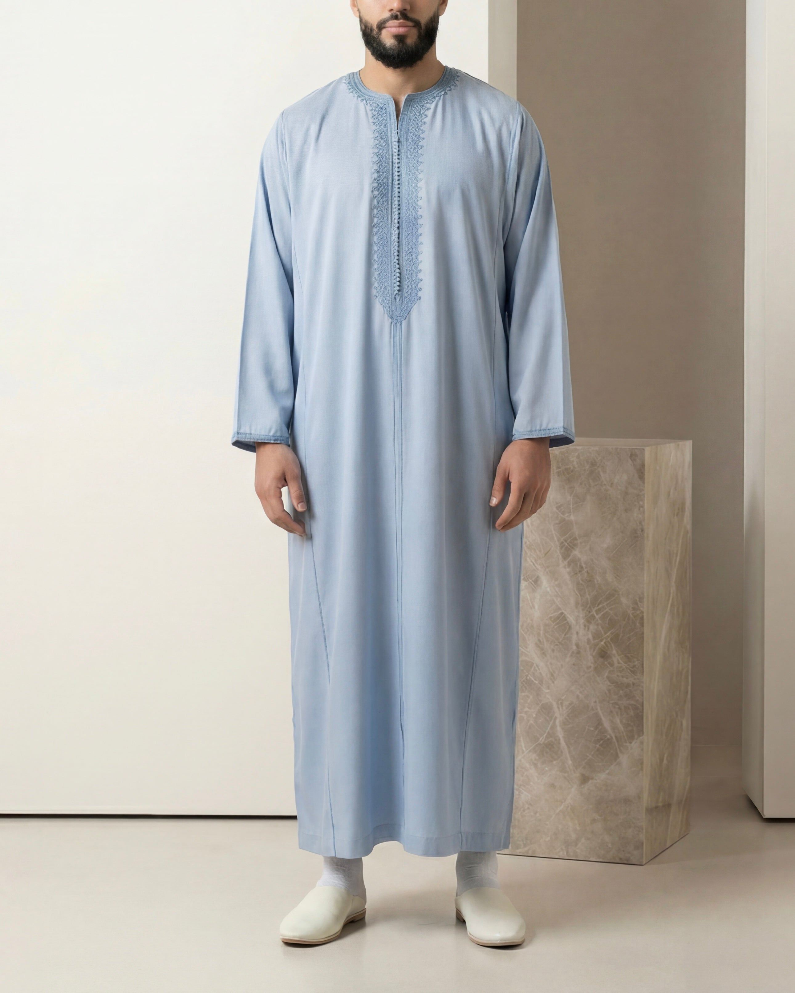 Caftan Premium bleu ciel
