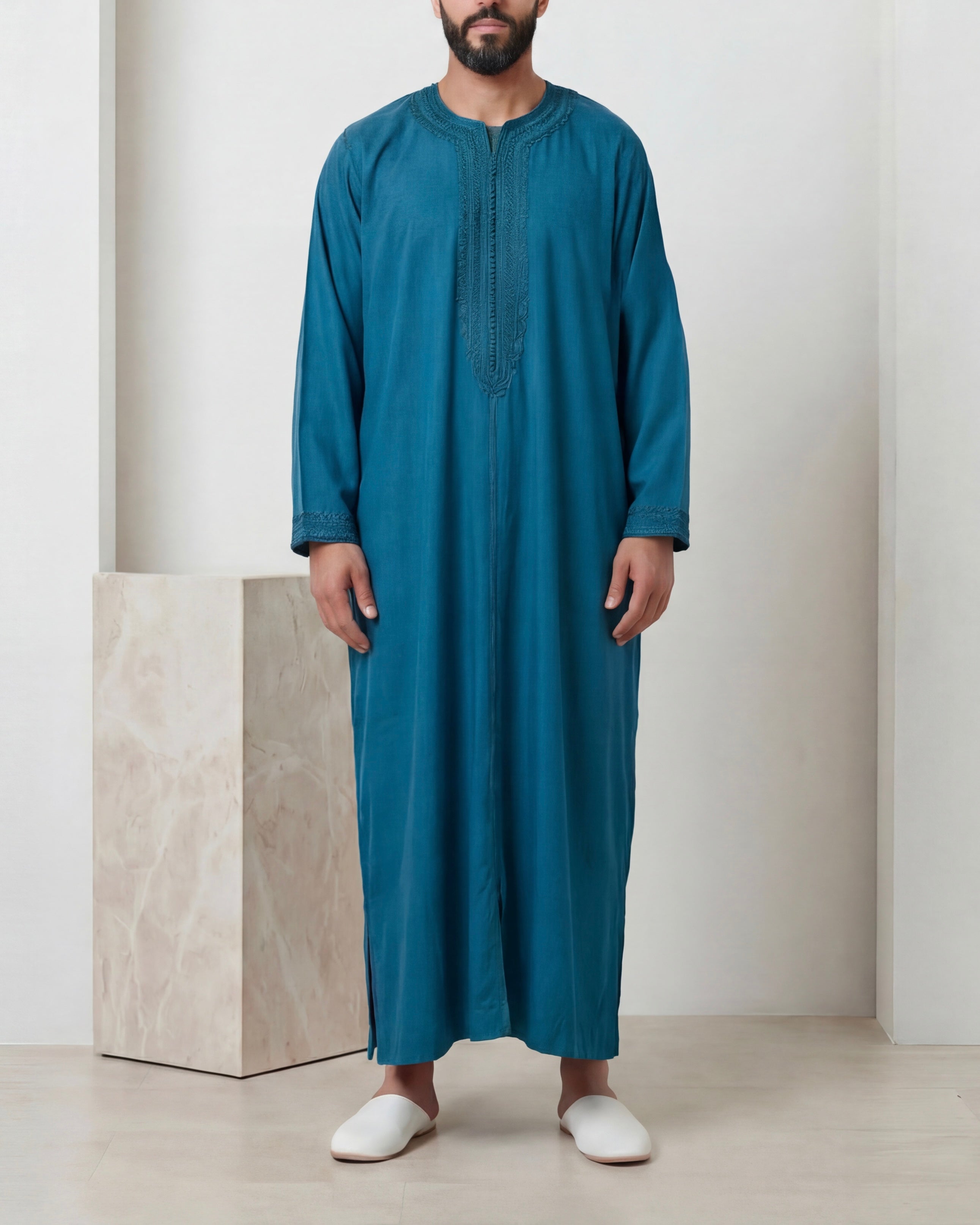 Caftan bleu canard