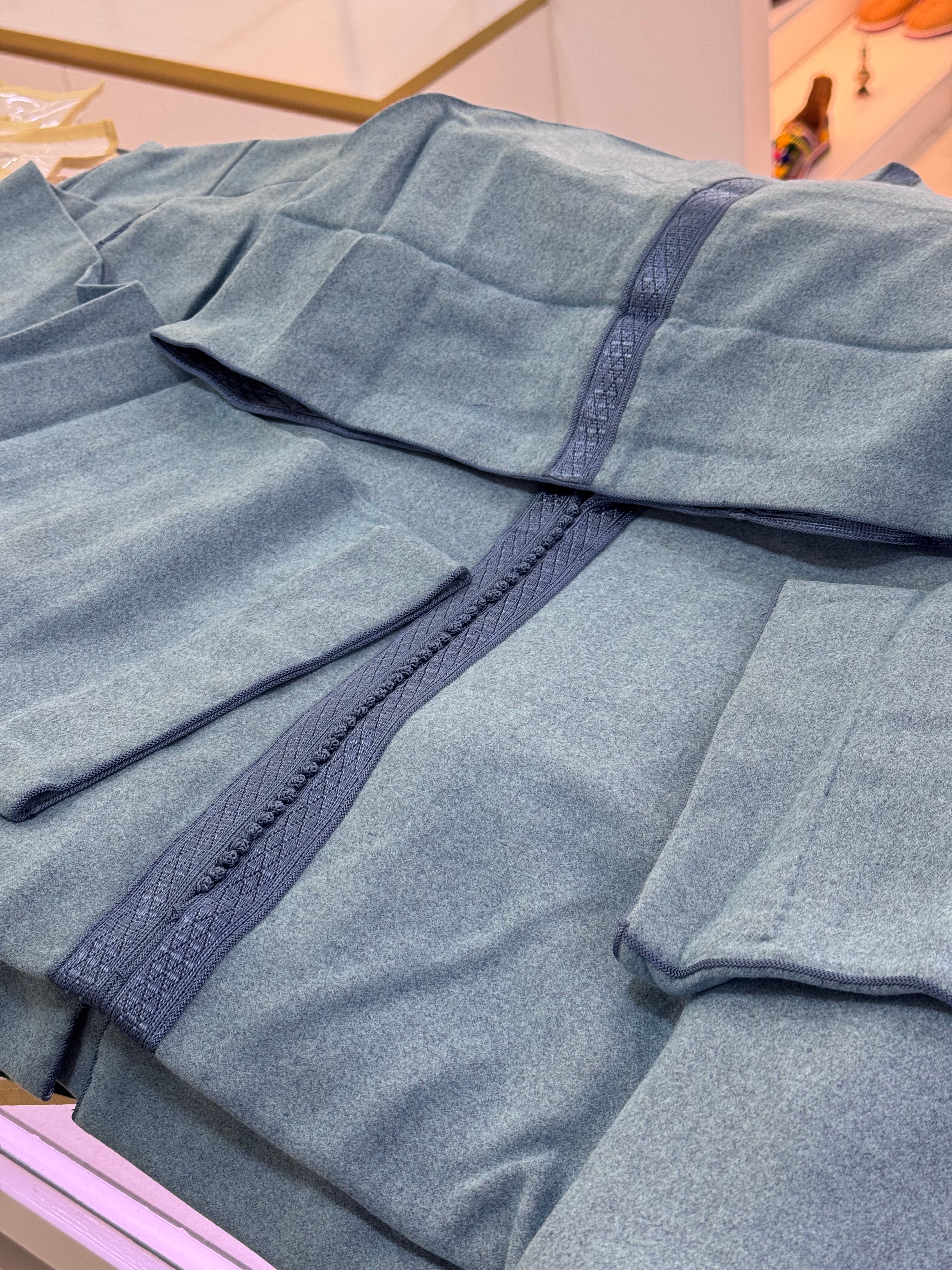 Jellaba bleue Cachemire