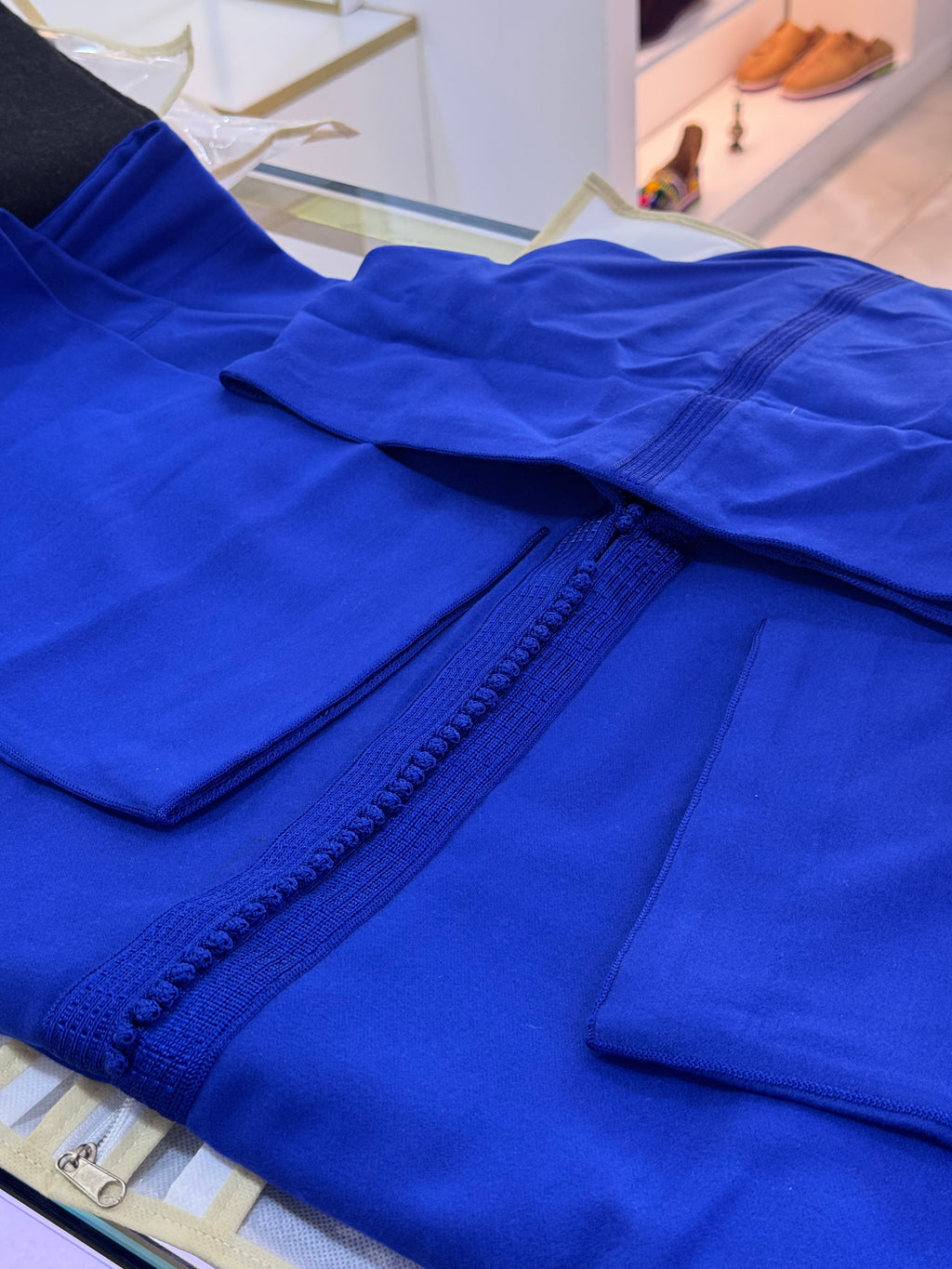 Jellaba bleu roi Cachemire