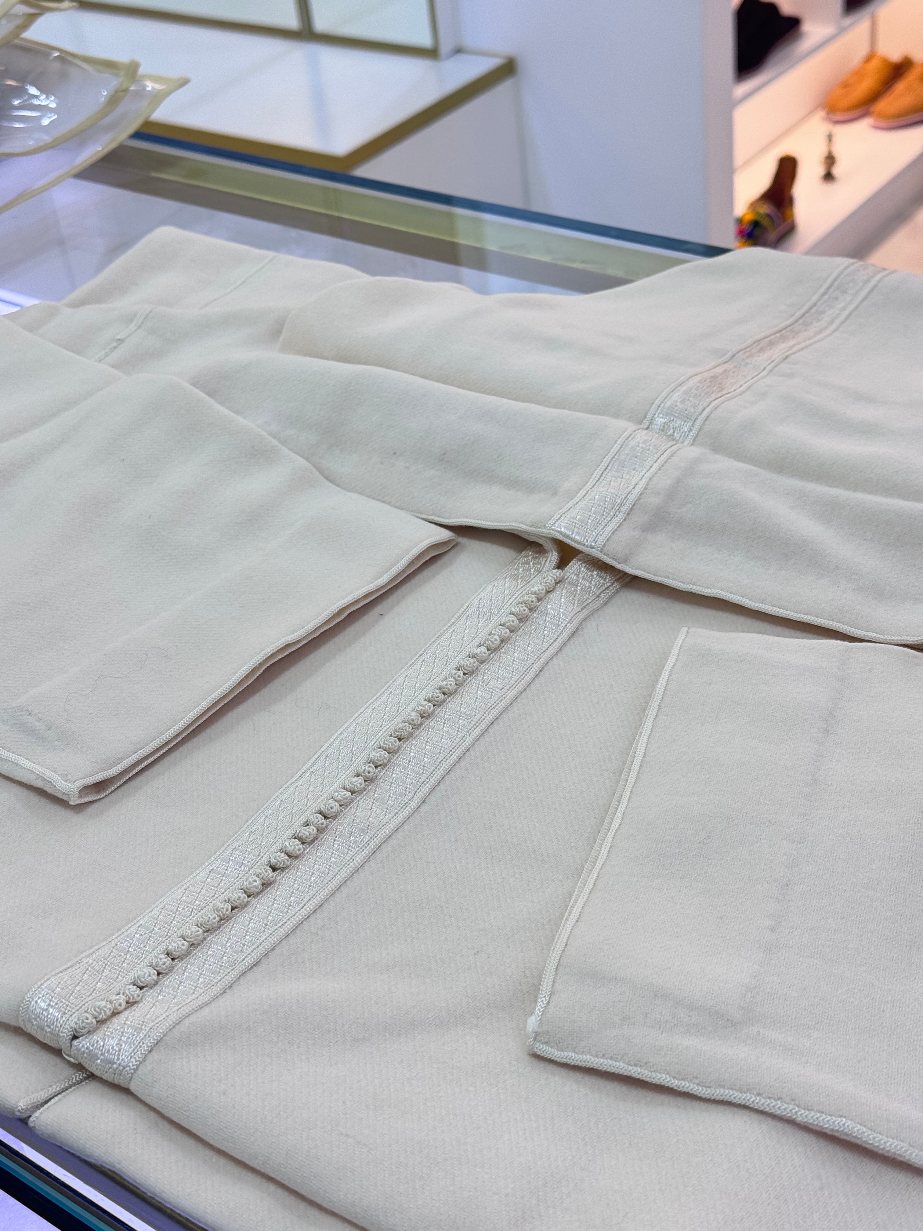 Jellaba blanc crème Laine