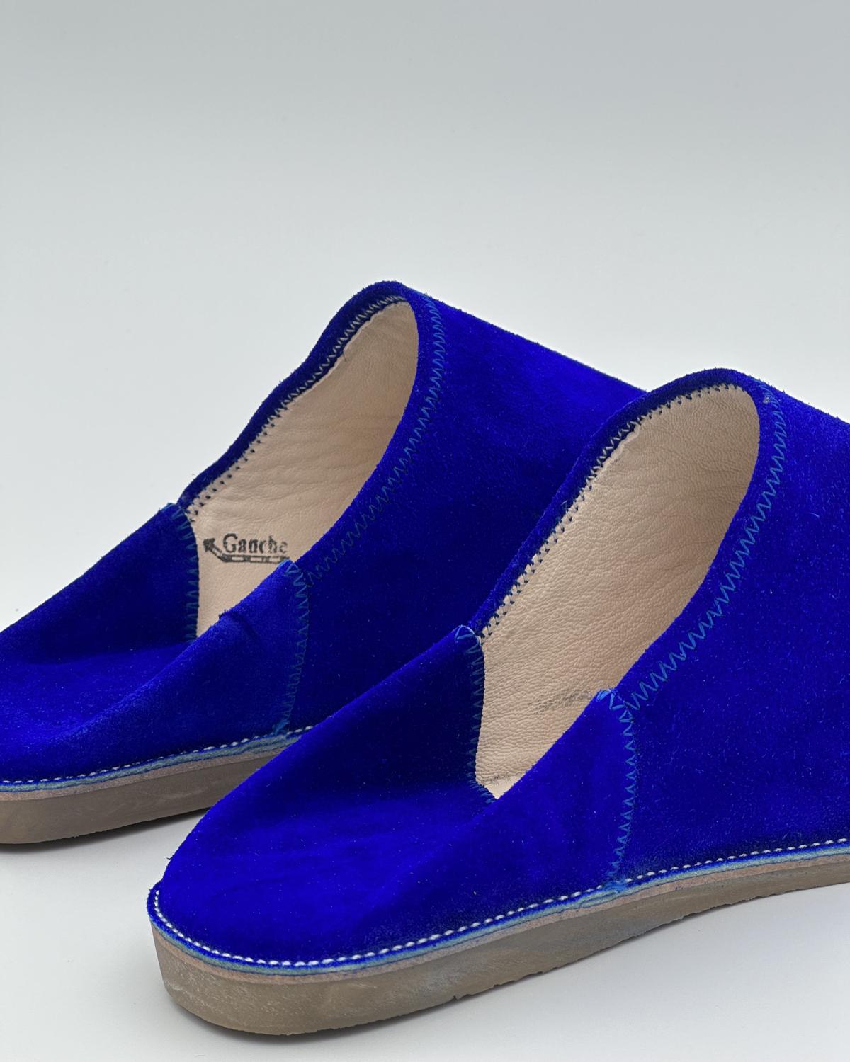 Babouches Suede Bleues