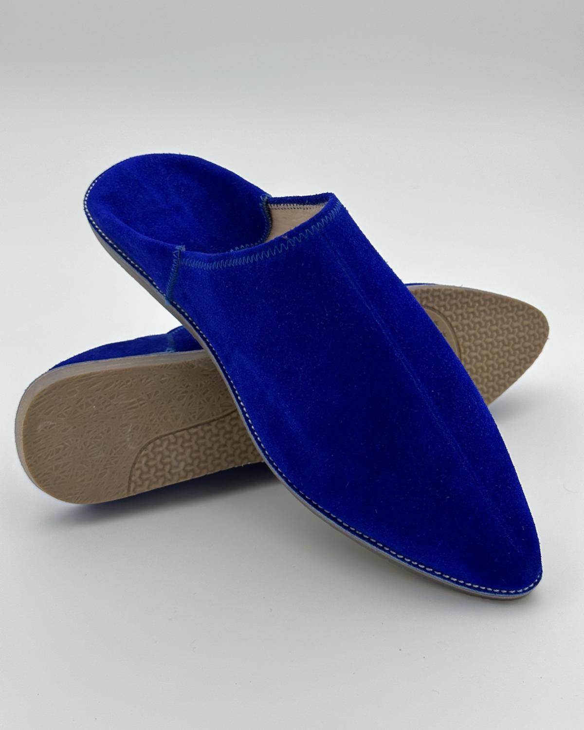 Babouches Suede Bleues
