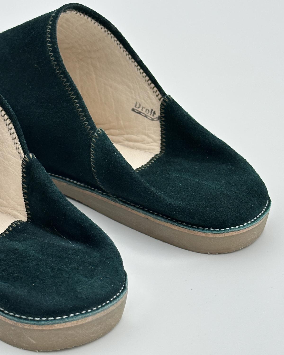 Babouches Suede Vertes