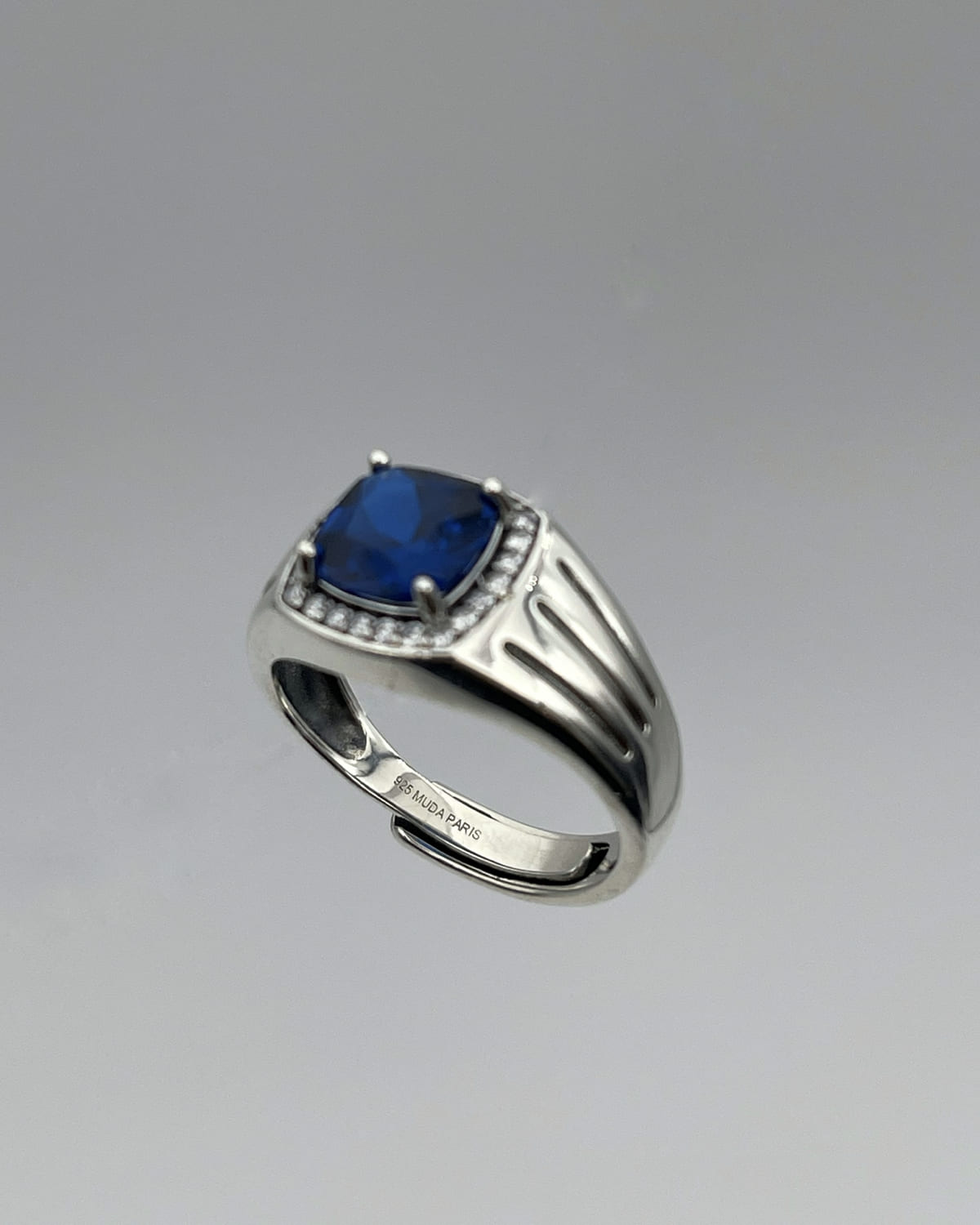 Bague en argent Fatih bleue