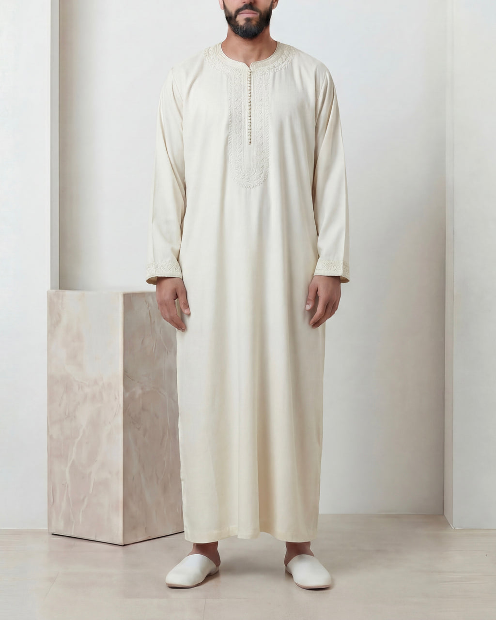 Caftan blanc cassé mlifa