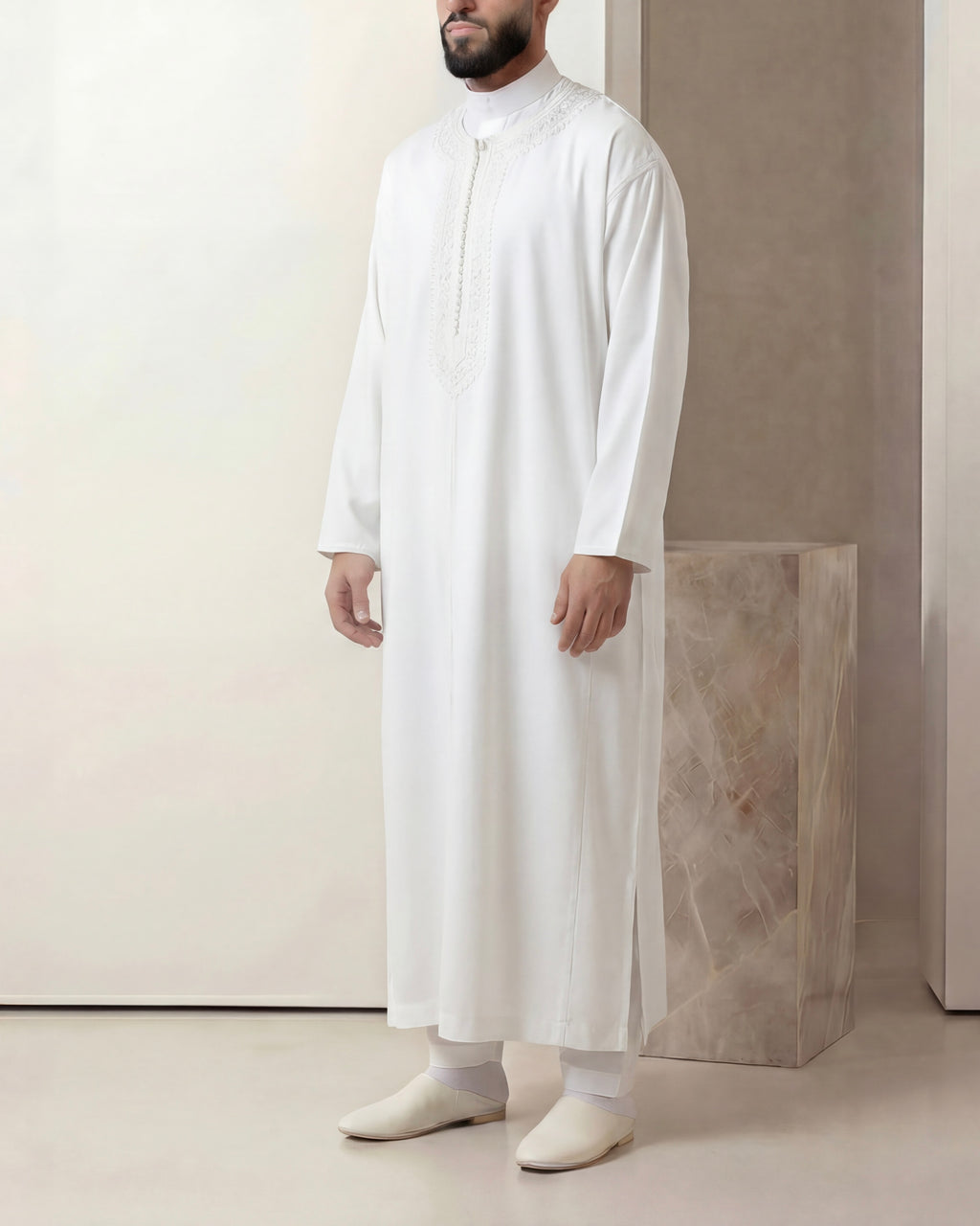 Caftan blanc cassé mlifa