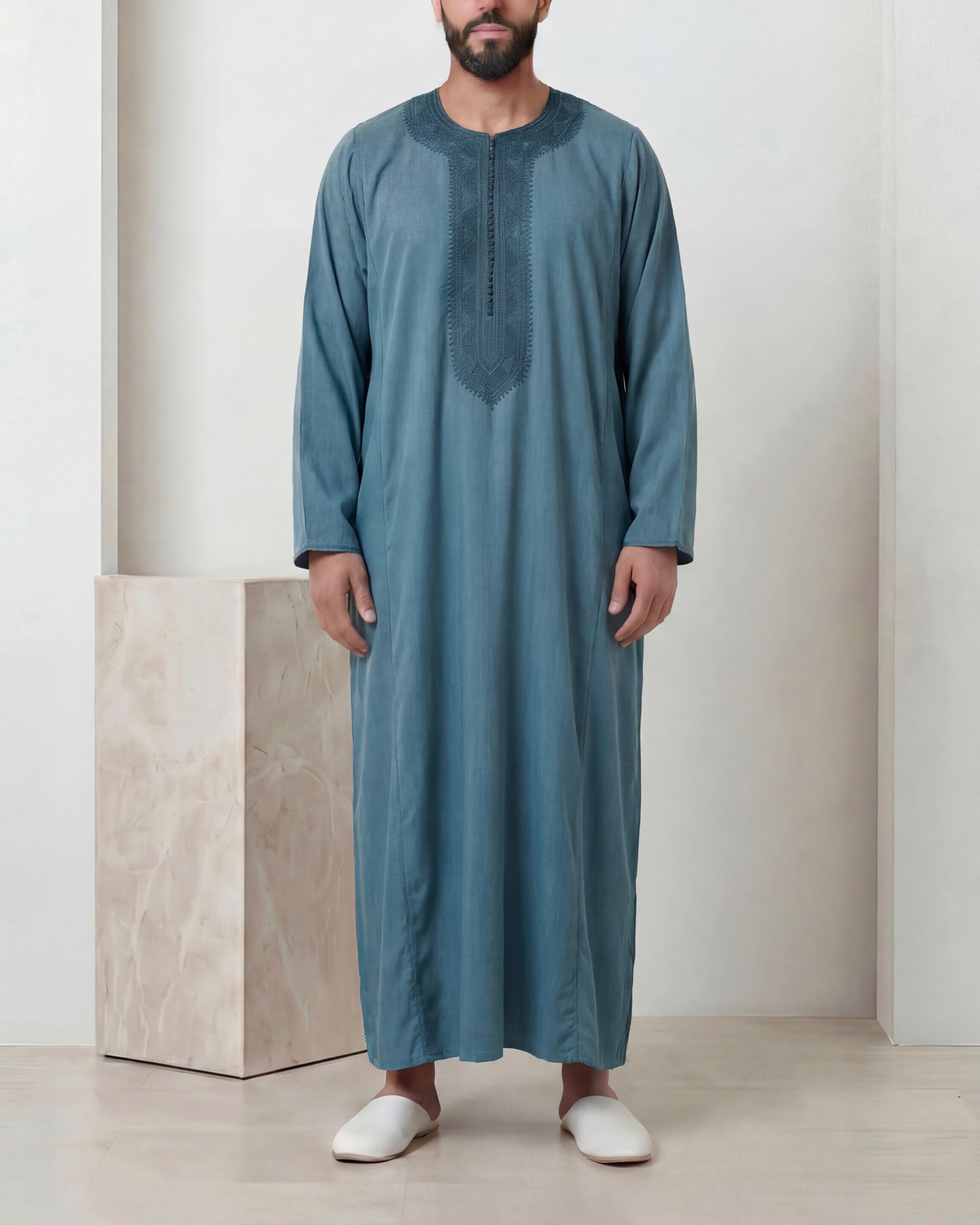Caftan bleu océan mlifa