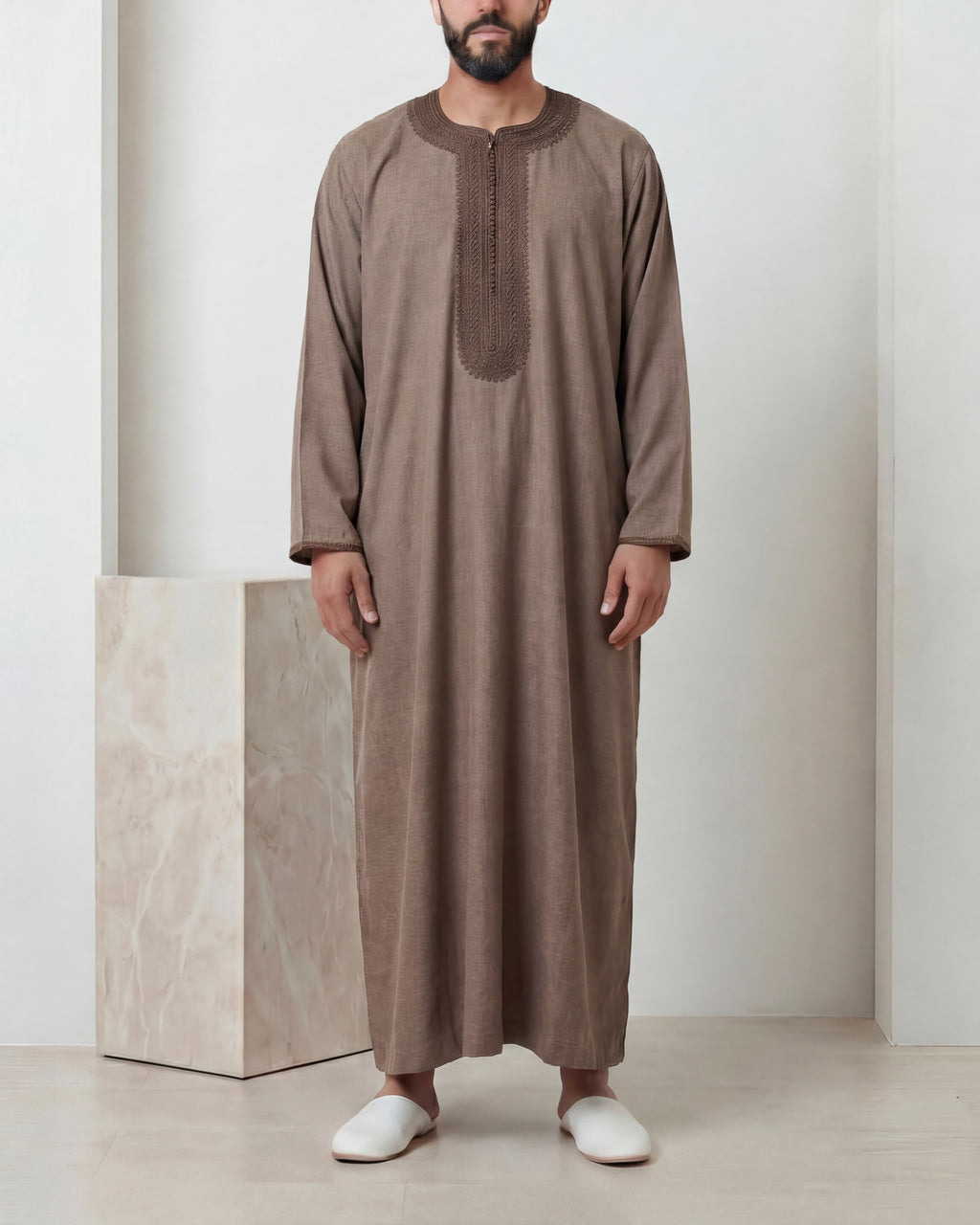 Caftan marron Lin