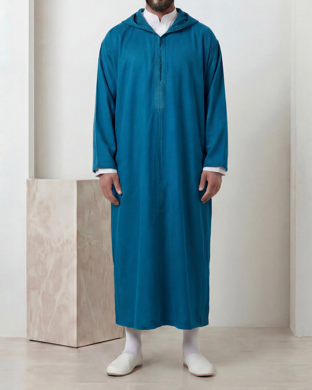 Jellaba bleu canard mlifa