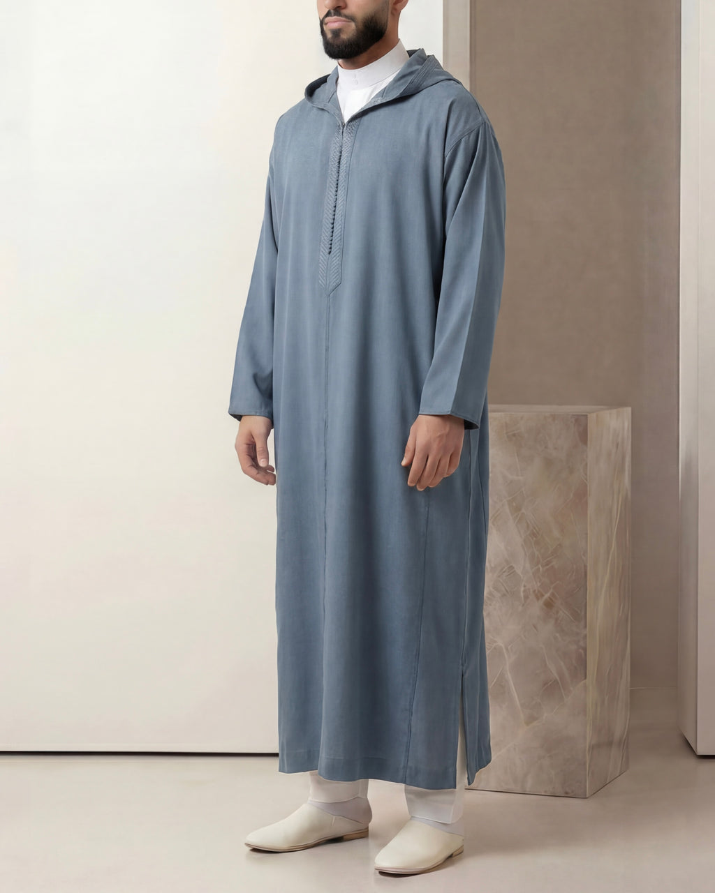 Jellaba bleu jean mlifa