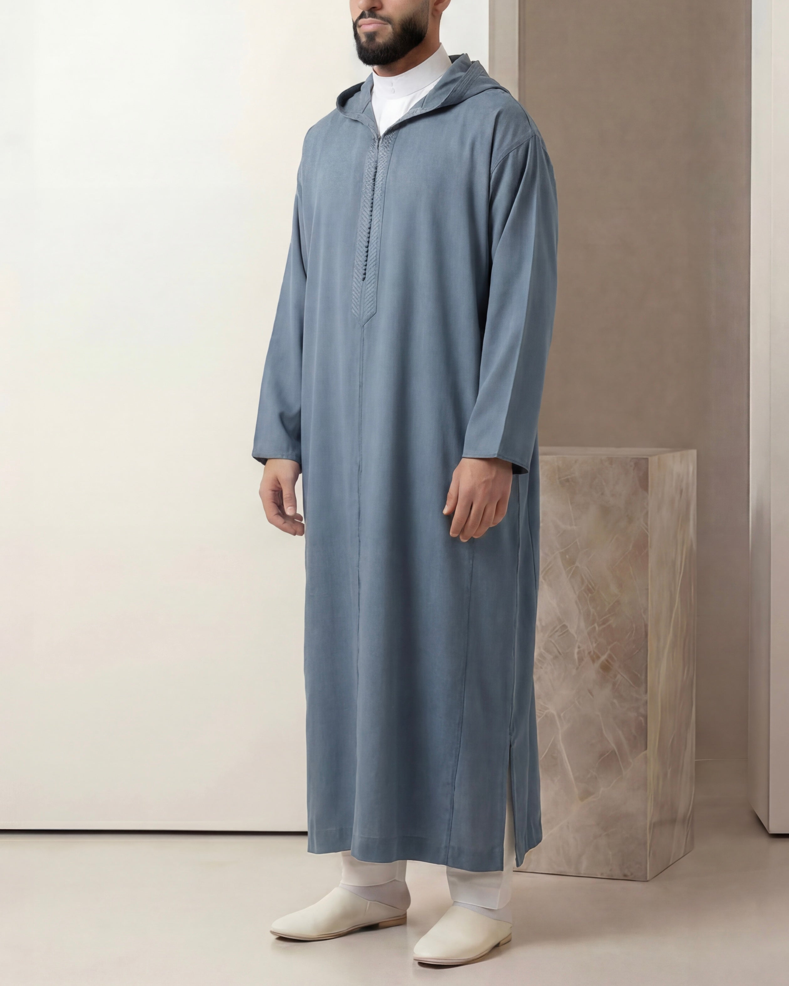 Jellaba bleu jean mlifa