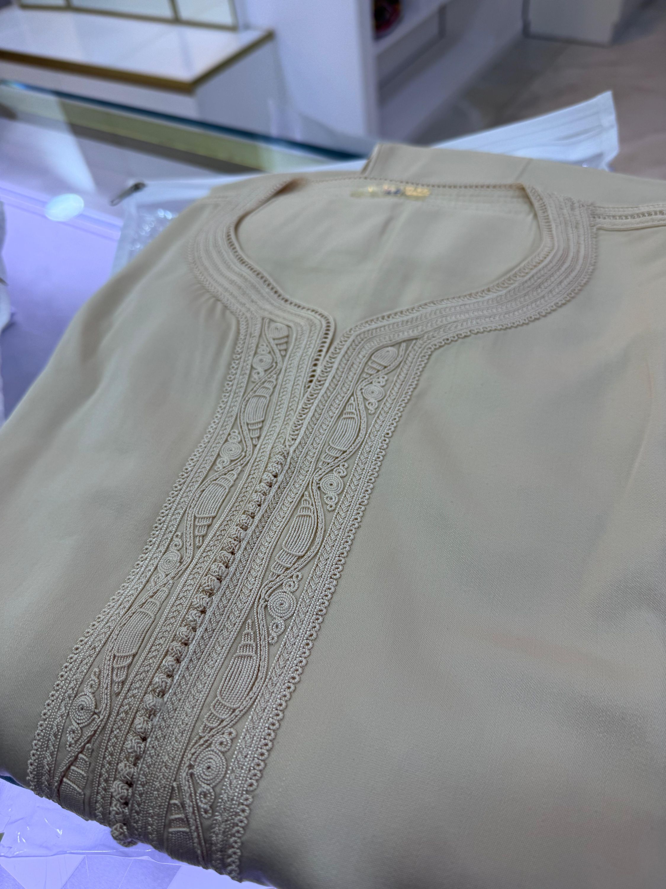 Gandoura blanc crème mlifa