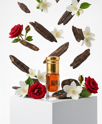 huile-de-parfum mixte matiere concentre de couleur intense vue studio