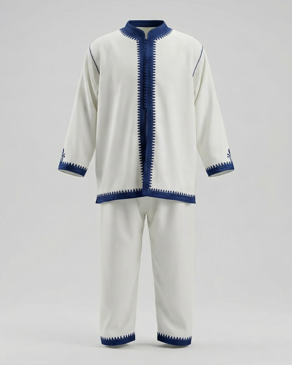 Qays White &amp; Blue 2-Piece Children's Jabador