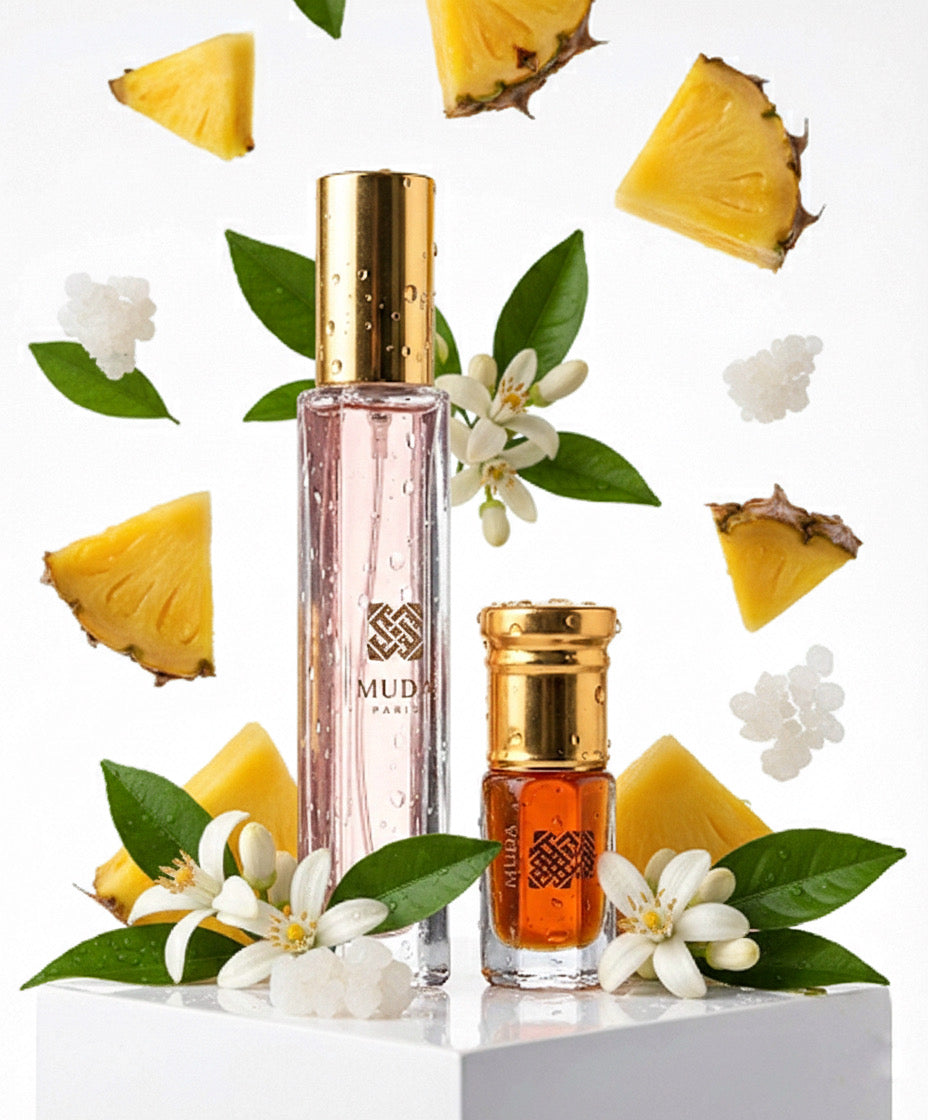 parfum mixte matiere concentre de couleur intense vue studio