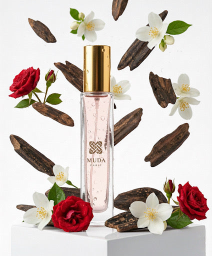 parfum mixte matiere concentre de couleur intense vue studio