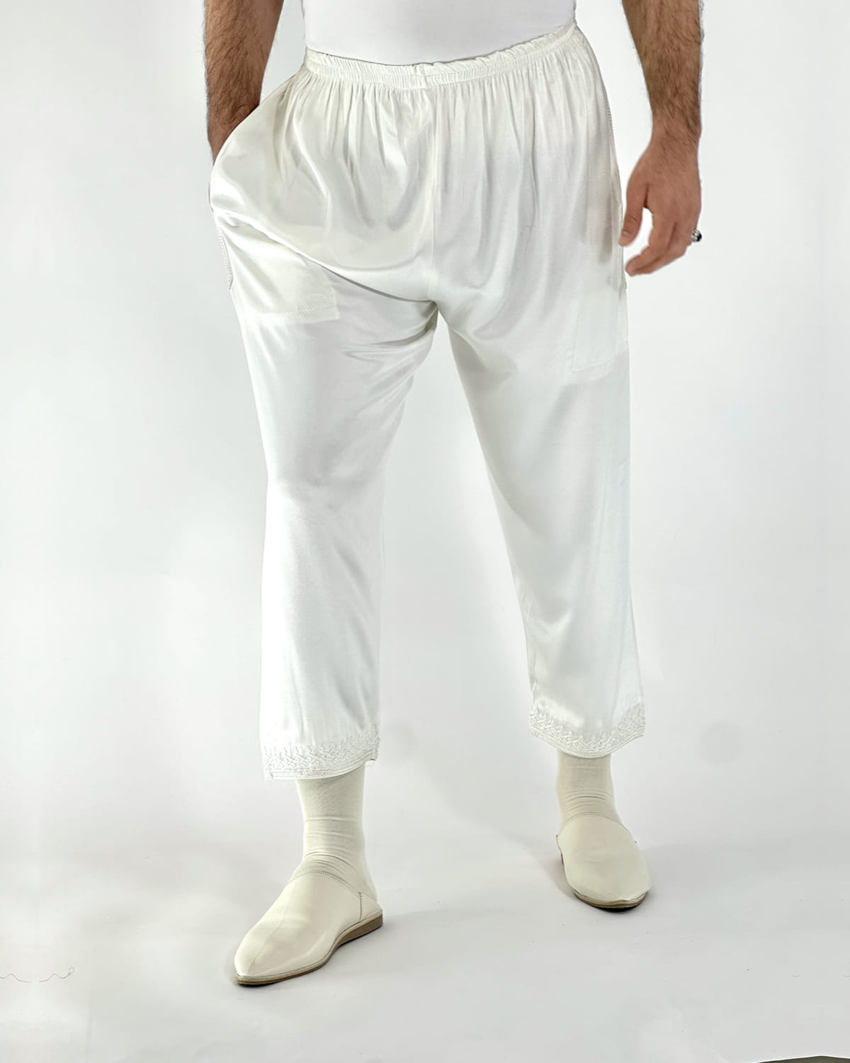 pantalon imran blanc