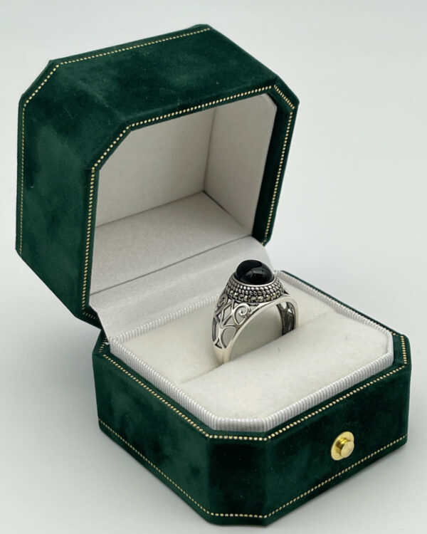 black yusuf silver ring