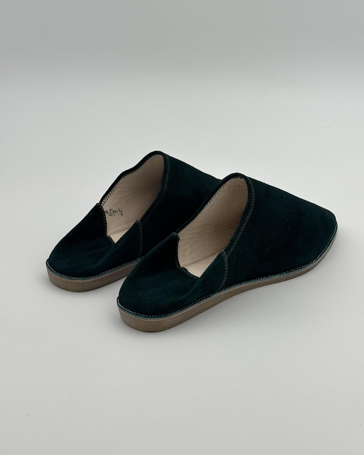 babouches suede green